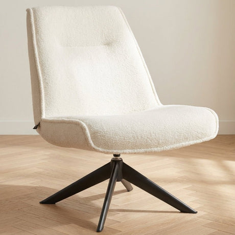 Swivel armchair Marijn teddy natural mood photo in modern interior