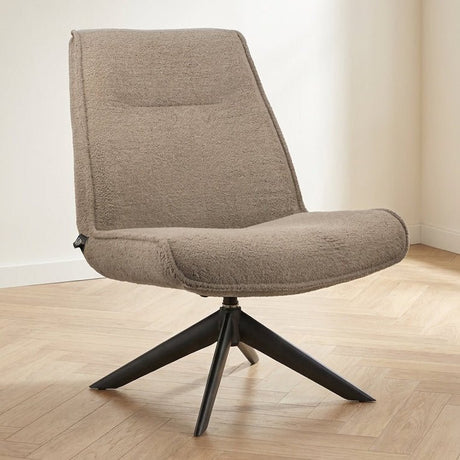 Swivel armchair Marijn teddy taupe atmospheric photo in modern interior