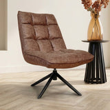 Draaifauteuil Yuki Cognac Eco-leer 360° Draaibaar sfeerfoto in modern interieur