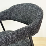 Dining Room Chair Bouclé Beige Lisa - Black Frame 