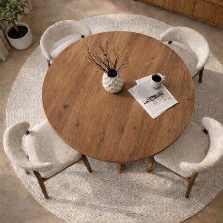 Dining room table round Pine melamine - 120 cm - Mary