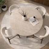 Dining room table round travertine - 120 cm - Mary