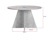 Dining room table round travertine - 120 cm - Mary
