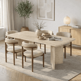 Dining table travertine melamine rectangular 180x89.5x75 cm - Linova