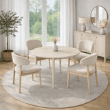 Eettafels - Eettafel travertin melamine uitschuifbaar 100 - 130 cm - Vienna - Dimehouse