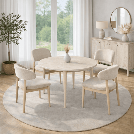 Travertine melamine dining table extendable 100-130 cm - Vienna