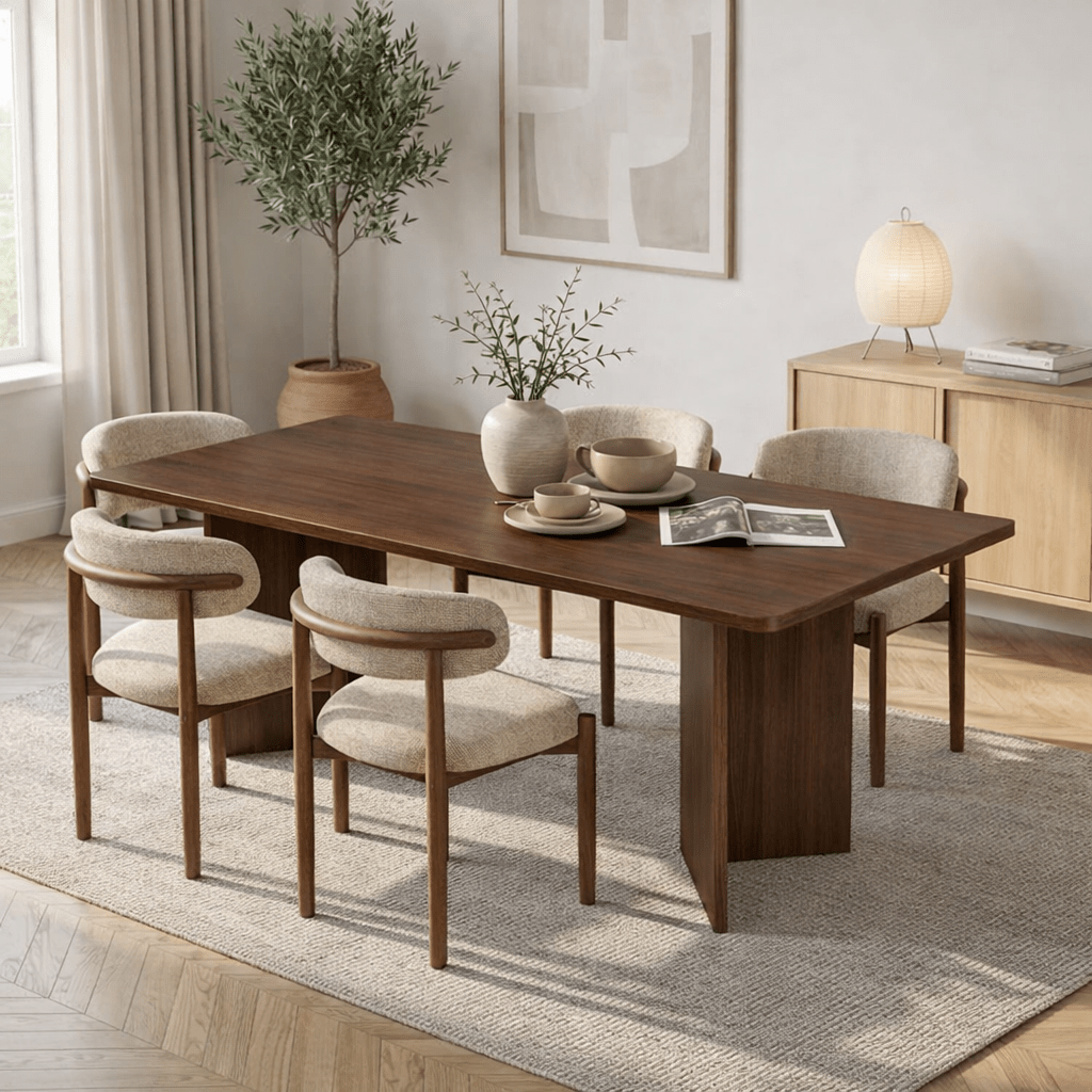 Eettafels - Eettafel Walnoot Melamine rechthoekig 180x89,5x75 cm - Linova - Dimehouse