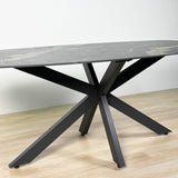 Eettafels - Eettafel Dolore 180x90 cm Deens Ovaal Marmerlook Zwart - Dimehouse