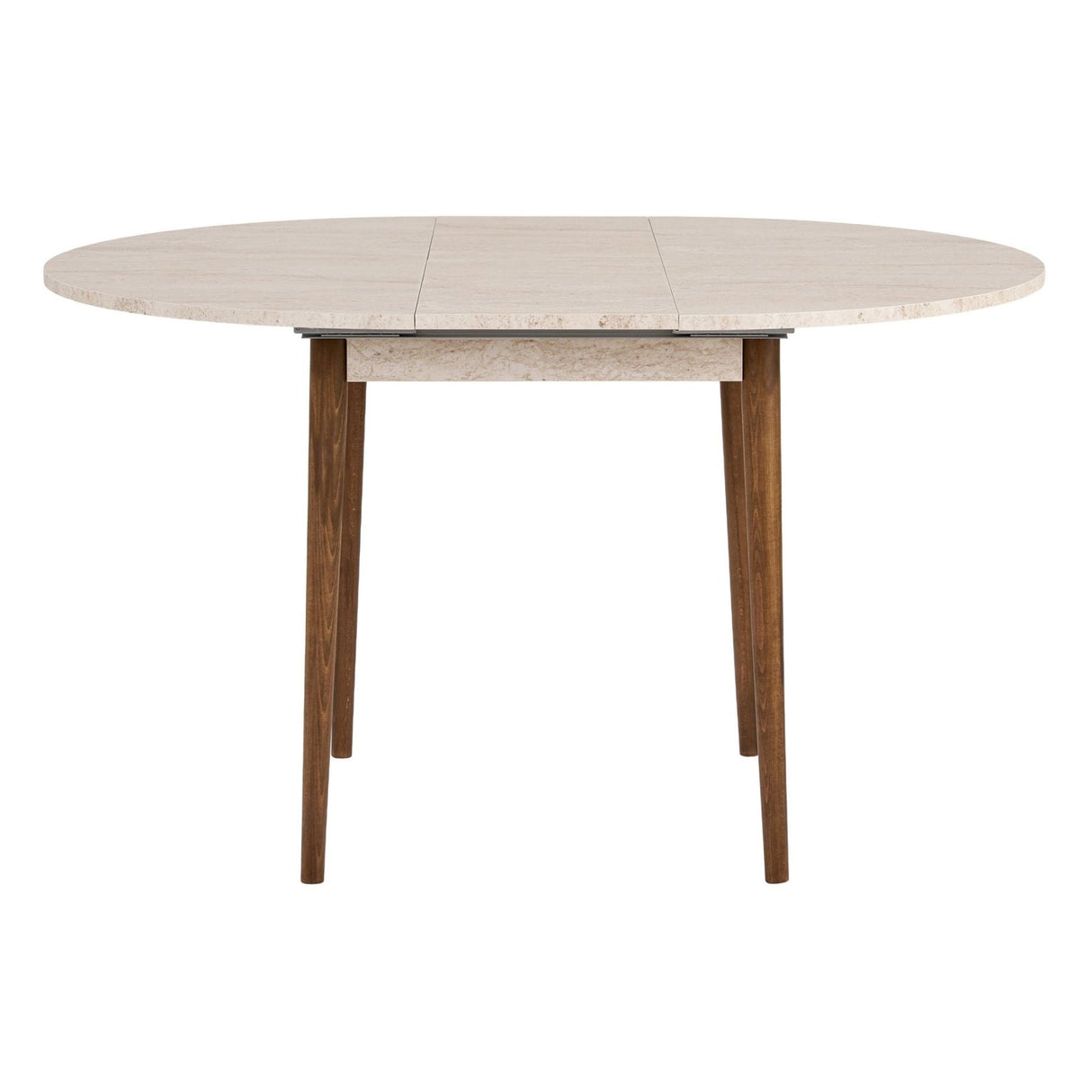 Eettafels - Eettafel travertin en walnoot melamine uitschuifbaar 100 - 130 cm - Vienna - Dimehouse