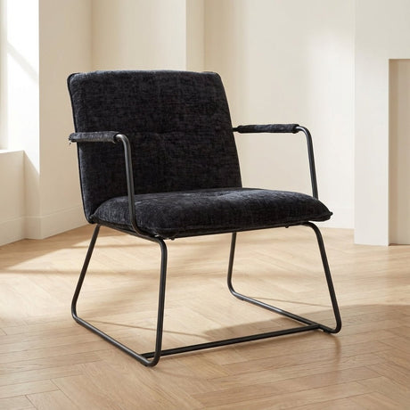 Fauteuil Hailey zwart chenille sfeerfoto in modern interieur