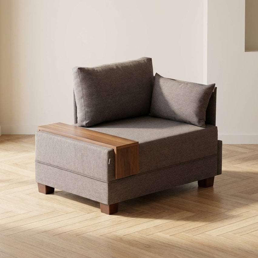Armchair Right Fly Brown atmospheric photo in a modern interior