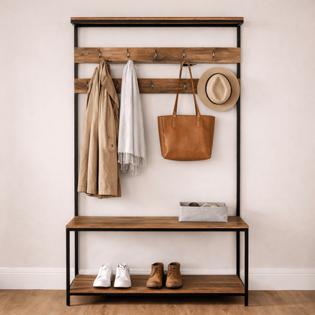 Wardrobe Furniture Coat Rack Natural Gorne 