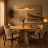Hanglampen - Hanglamp beige carbon betonnen kap - 59 cm - Flowing - Dimehouse