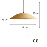 Hanglampen - Hanglamp beige carbon betonnen kap - strak - 59 cm - Flowing - Dimehouse