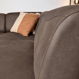 Corner sofa anthracite robust eco-leather Barin - right 