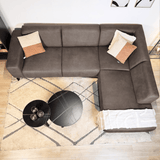 Corner sofa anthracite robust eco-leather Barin - right 