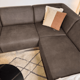 Corner sofa anthracite robust eco-leather Barin - right 