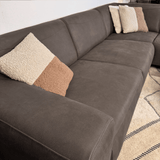 Corner sofa anthracite robust eco-leather Barin - right 