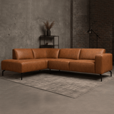 Corner sofa cognac ruboost eco leather Barin - left 