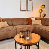 Industrial corner sofa cognac eco-leather Brisbane - right 