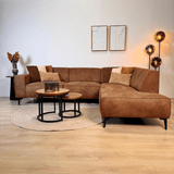 Industrial corner sofa cognac eco-leather Brisbane - right 