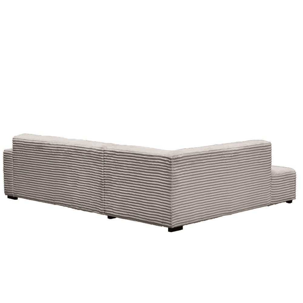 Beige corner sofa with super soft ribbed fabric Gavi - left 