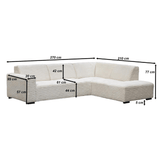 Beige corner sofa with super soft ribbed fabric Gavi - right 