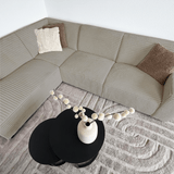 Beige corner sofa with super soft ribbed fabric Gavi - left 