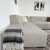 Beige corner sofa with super soft ribbed fabric Gavi - left 