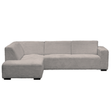 Beige corner sofa with super soft ribbed fabric Gavi - left 