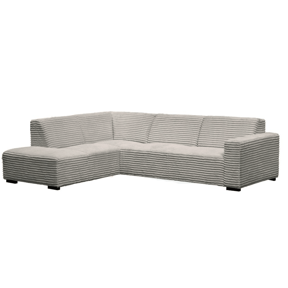 Beige corner sofa with super soft ribbed fabric Gavi - left 