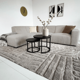 Beige corner sofa with super soft ribbed fabric Gavi - left 