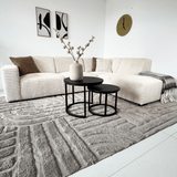 Corner sofa in cream super soft ribbed fabric Gavi - right 