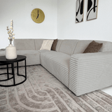 Beige corner sofa with super soft ribbed fabric Gavi - left 
