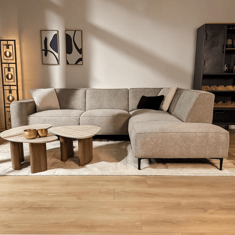 Ravi Corner Sofa Taupe Right