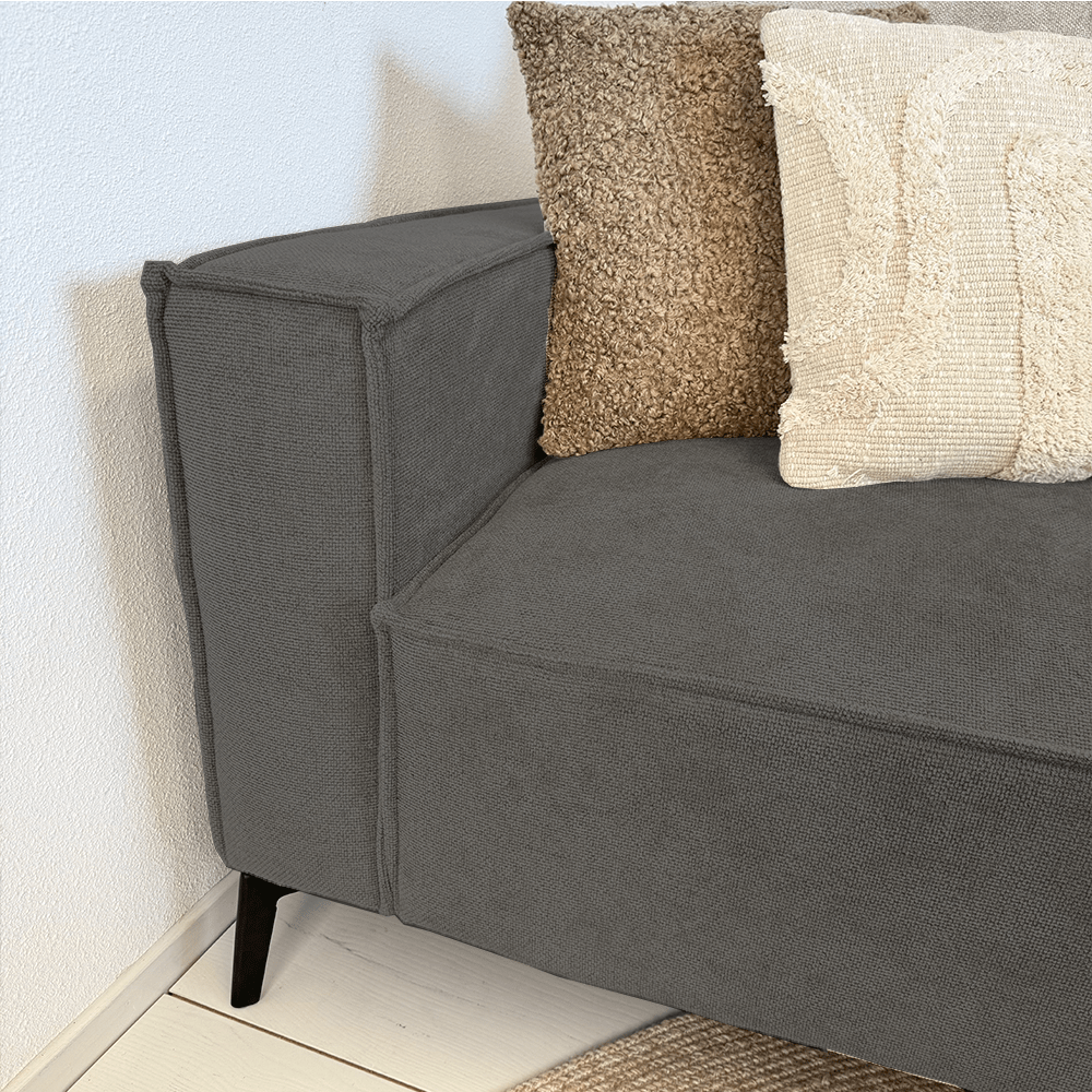 3-seater loose thick back cushions anthracite chenille Yara 