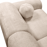 Corner sofa with chaise longue in beige chenille fabric Shane – right