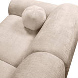 Corner sofa with chaise longue in beige chenille fabric Shane – left