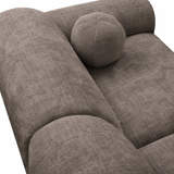 Hoekbank taupe chenille stof met lounge Shane - rechts