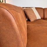 Corner sofa cognac ruboost eco leather Barin - left 