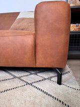 Corner sofa in cognac robust eco-leather Barin - right 