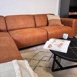 Corner sofa in cognac robust eco-leather Barin - right 