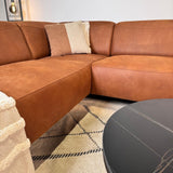 Corner sofa in cognac robust eco-leather Barin - right 