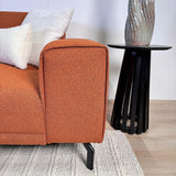 Corner sofa terracotta bouclé fabric Maël - left 