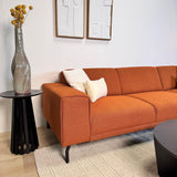 Corner sofa terracotta boucle fabric Maël - right 