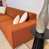 Corner sofa terracotta bouclé fabric Maël - left 