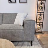 Gray chenille corner sofa upholstered Ravi – Left 