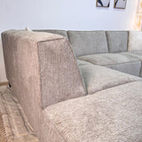 Gray chenille corner sofa upholstered Ravi – Left 