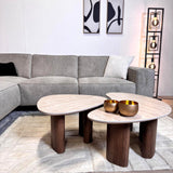 Gray chenille corner sofa upholstered Ravi – Left 