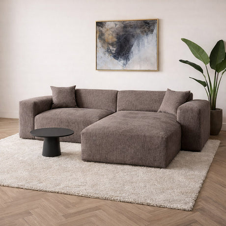 Corner sofa Wayne Chenille Taupe 260cm - Left & Right Mountable